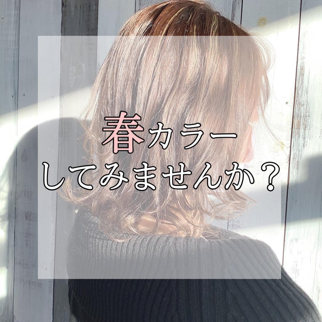 ・少し暖かくなってきました　・『もう少しで春なので春っぽいカラーお願いします』という声が最近多くなってきました・季節によって髪の明るさ、デザインを変えていくのも１つの気分転換です?‍♀️・是非春カラーしてみて下さい